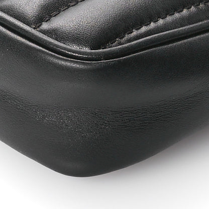 Gucci Calfskin Matelasse Aria Super Mini GG Marmont Shoulder Bag Black 10 of 10