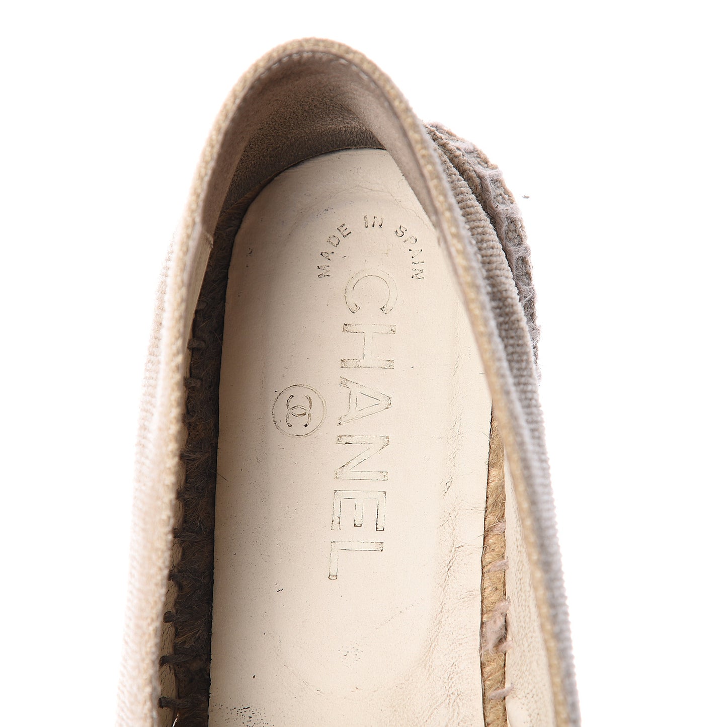 Toile Sequin CC Espadrilles 37 Beige Black