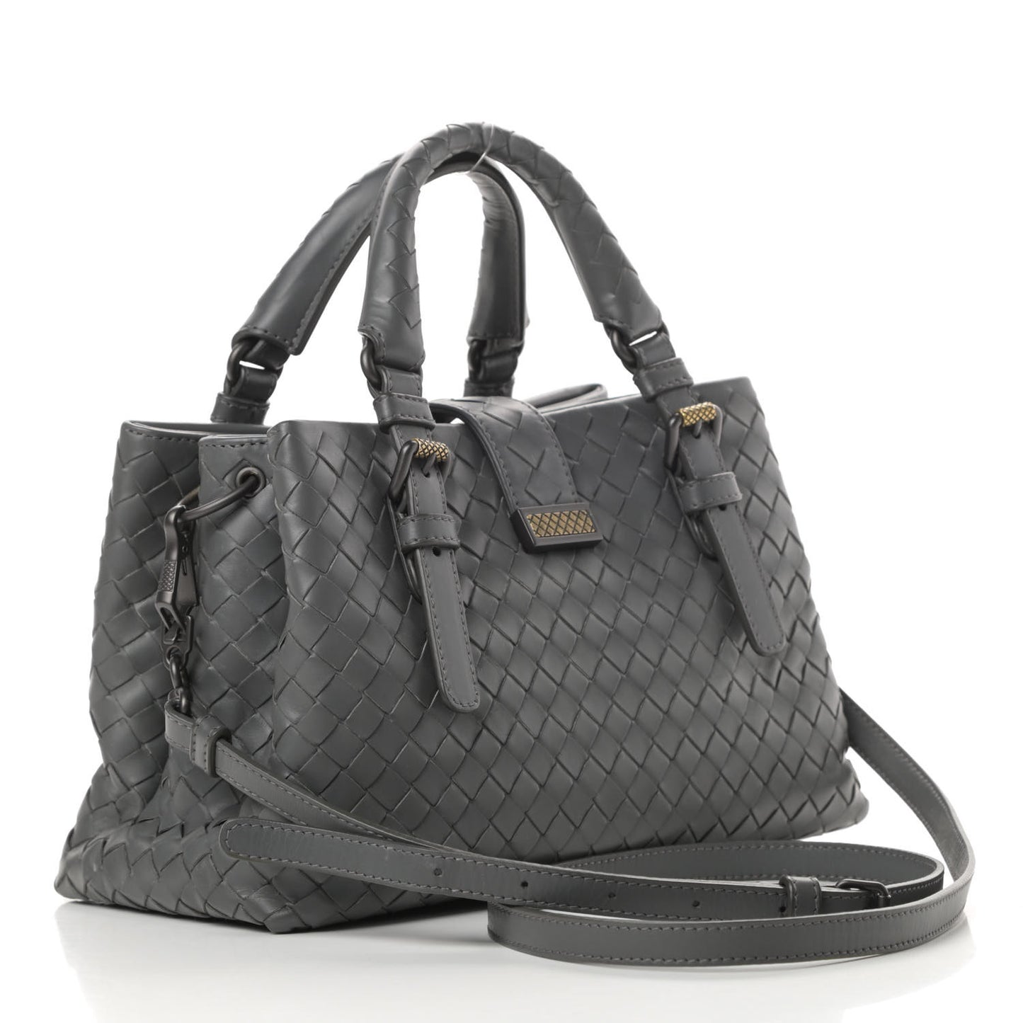 Calfskin Intrecciato Mini Roma Grey