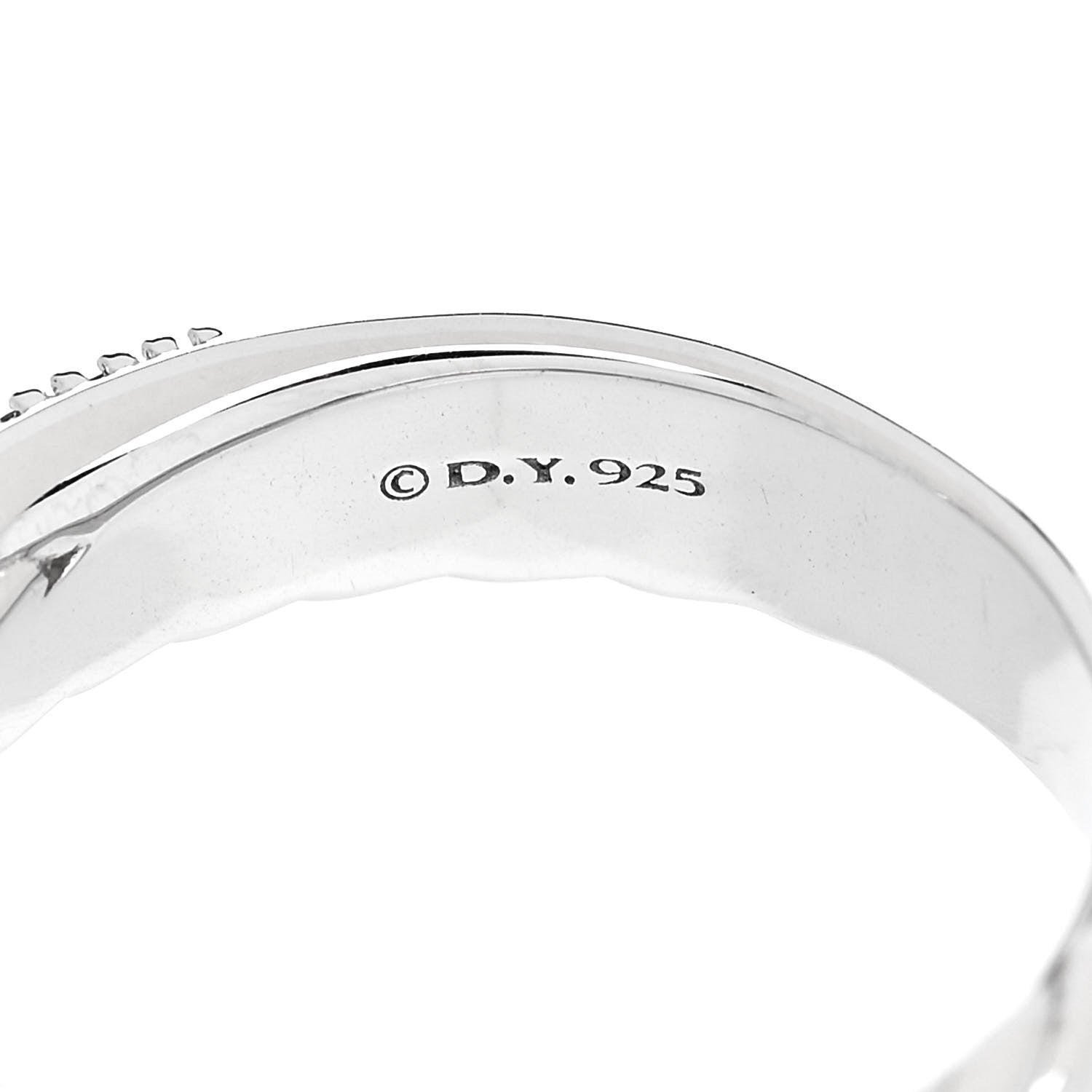 David Yurman Sterling Silver Diamond 5mm Crossover Ring 55 7.25 4 of 4