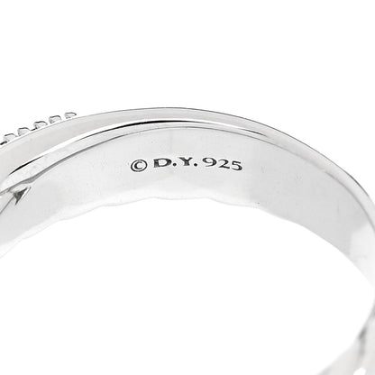 David Yurman Sterling Silver Diamond 5mm Crossover Ring 55 7.25 4 of 4