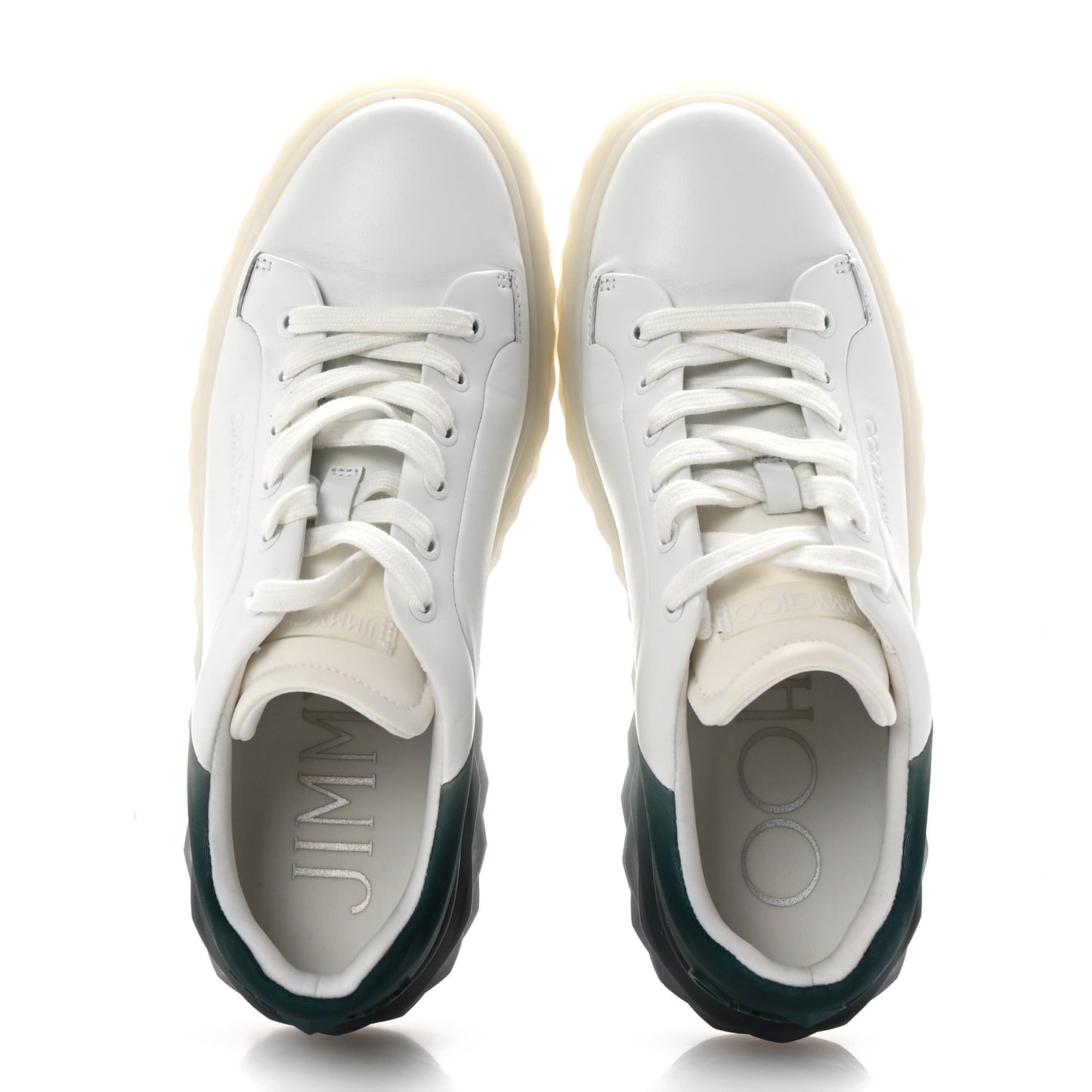 Nappa Diamond Maxi  F II Platform Sneakers 40 White Green Mix