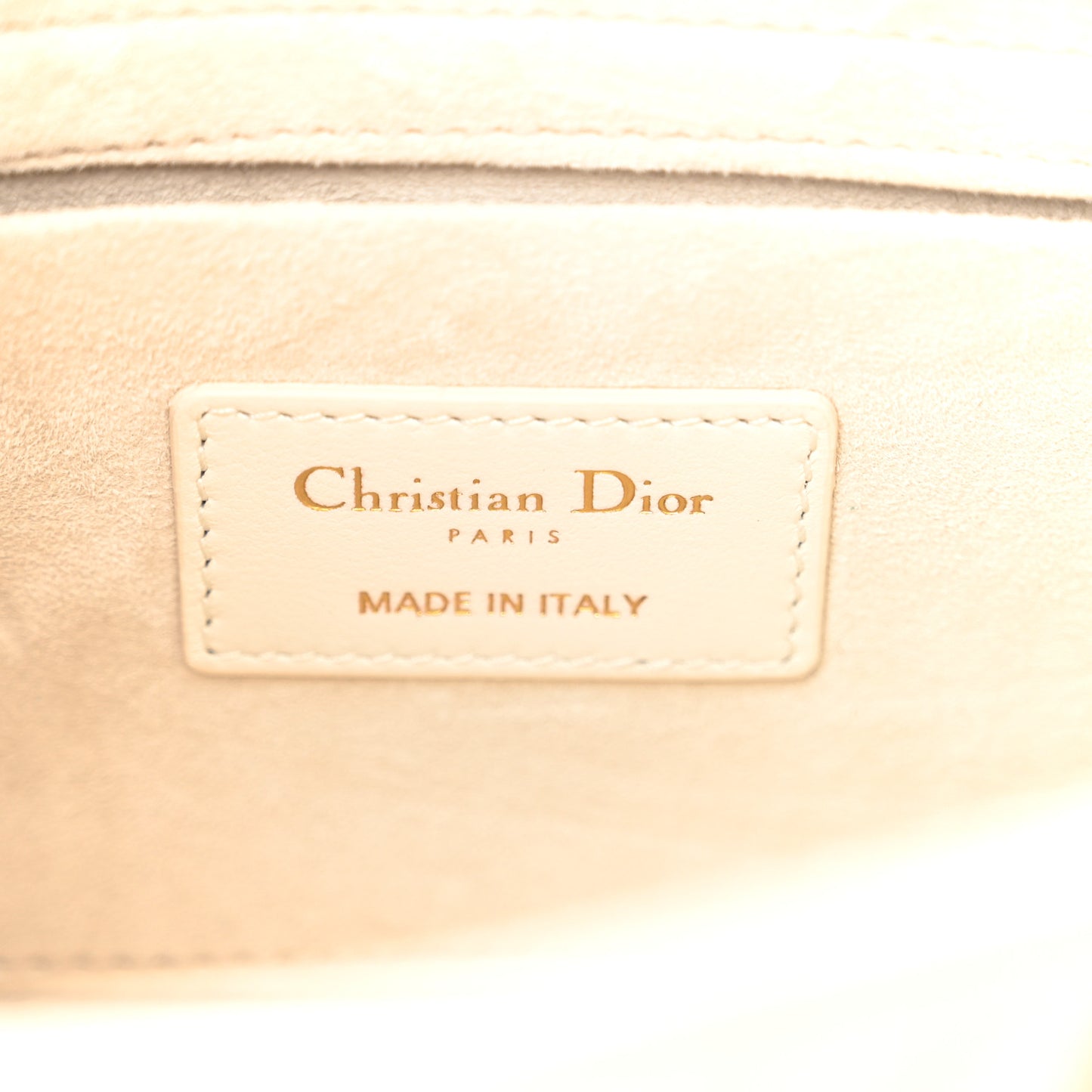 Calfskin Cannage Lady D-Joy White