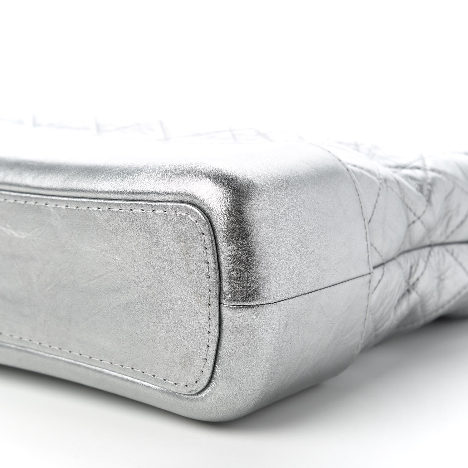 Chanel Metallic Aged Calfskin Quilted Medium Gabrielle Silver 7 of 10