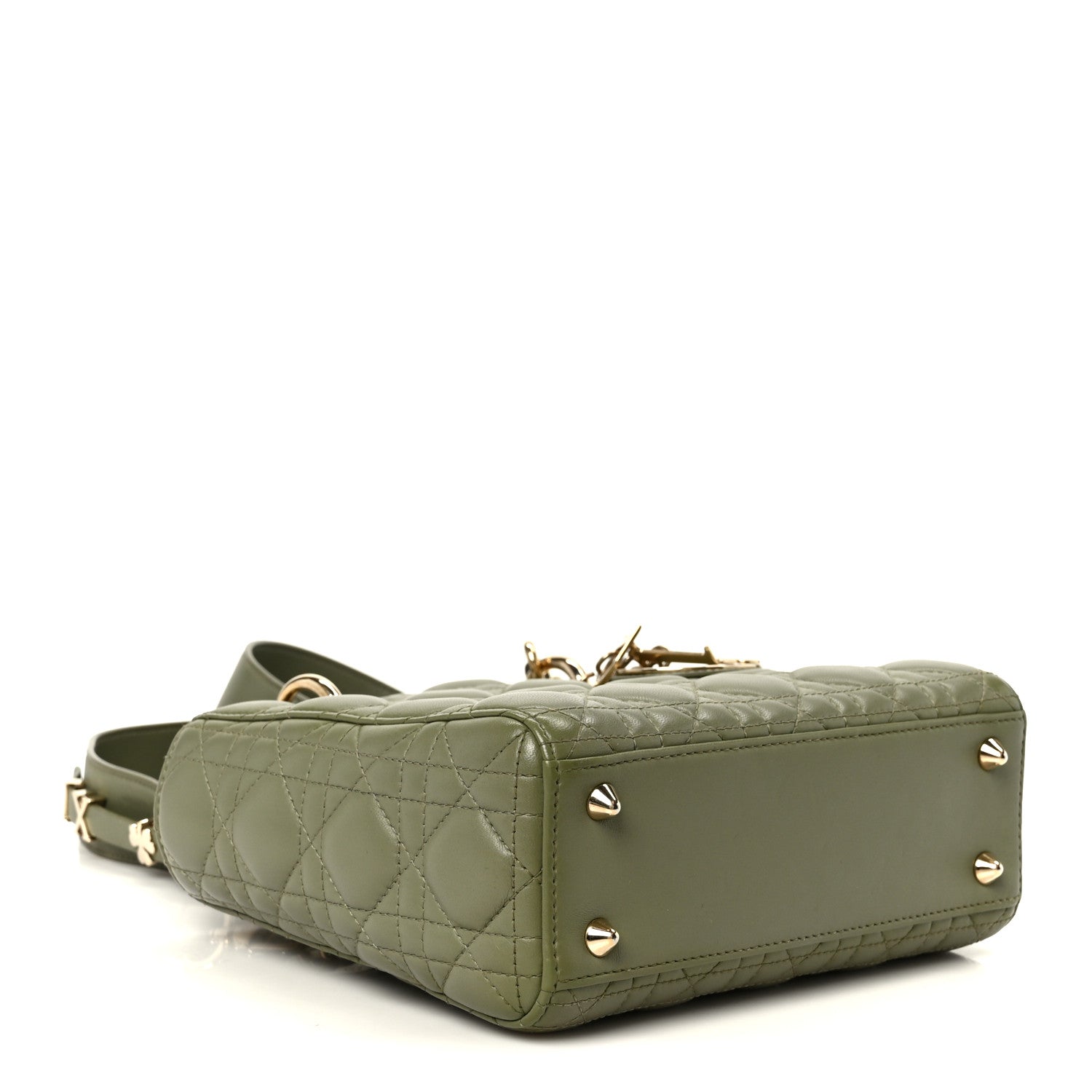 Christian Dior Lambskin Cannage Small My ABCDior Lady Dior Peyote Green 4 of 10