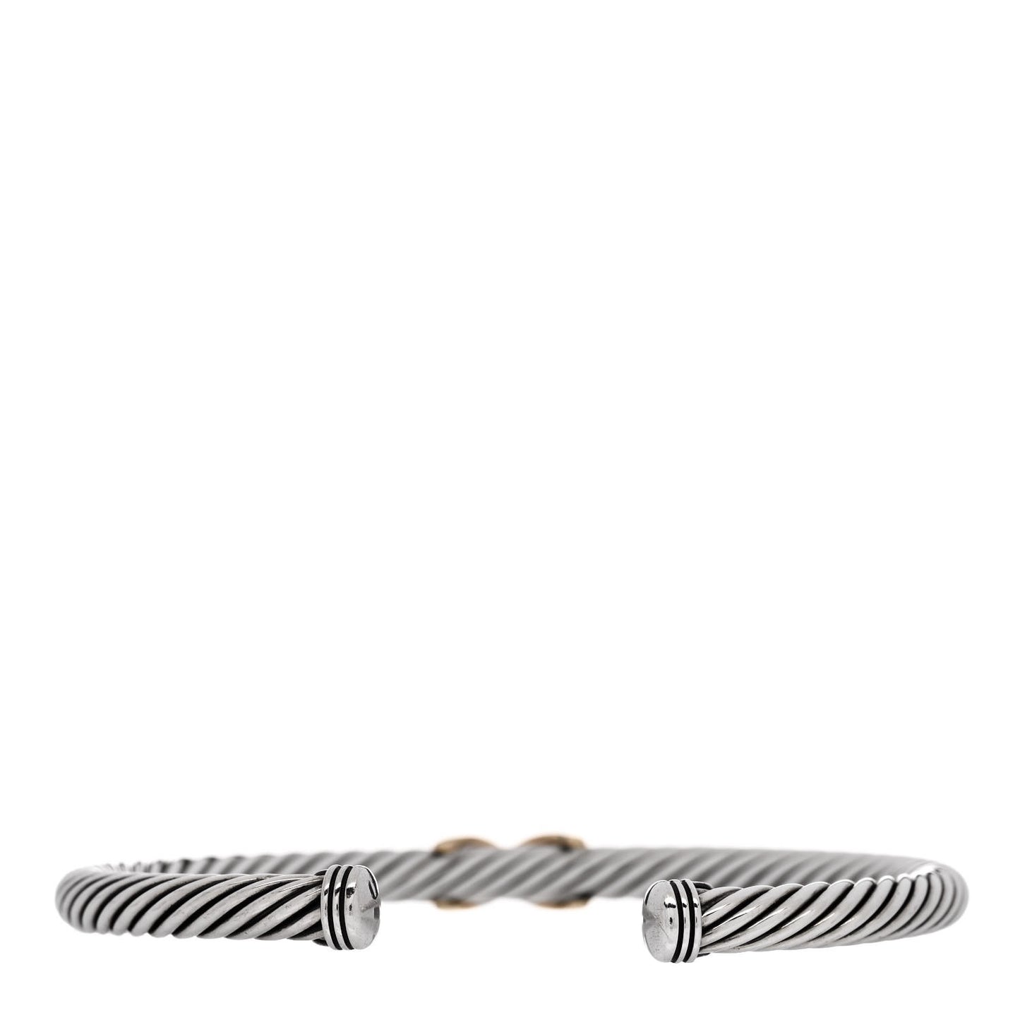 Sterling Silver 14K Yellow Gold 5mm X Station Cable Bracelet