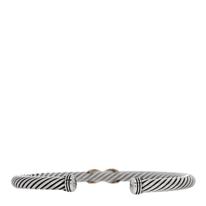 David Yurman Sterling Silver 14K Yellow Gold 5mm X Station Cable Bracelet 2 of 4