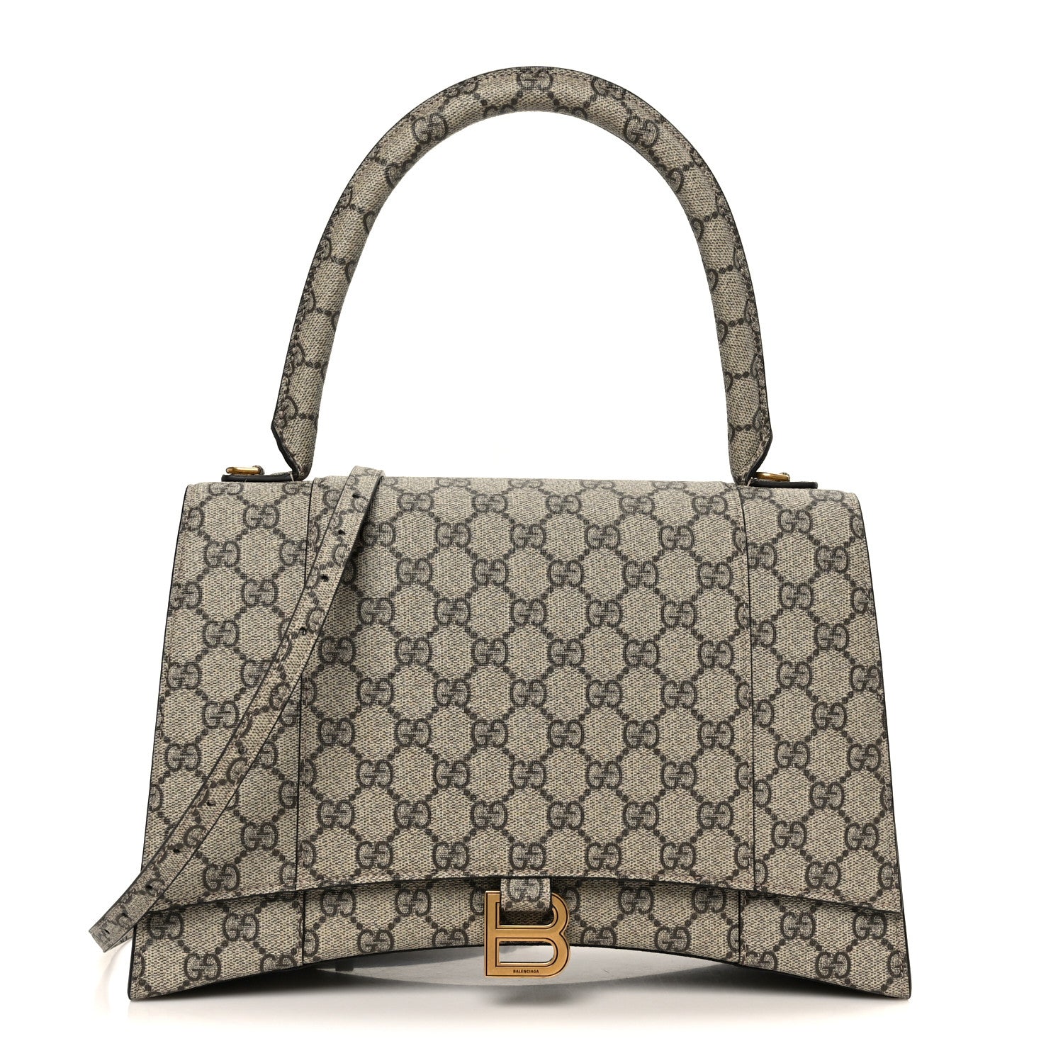 Balenciaga X GUCCI GG Supreme Monogram Medium Hourglass Top Handle Bag Beige Ebony 1 of 11