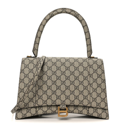 Balenciaga X GUCCI GG Supreme Monogram Medium Hourglass Top Handle Bag Beige Ebony 1 of 11