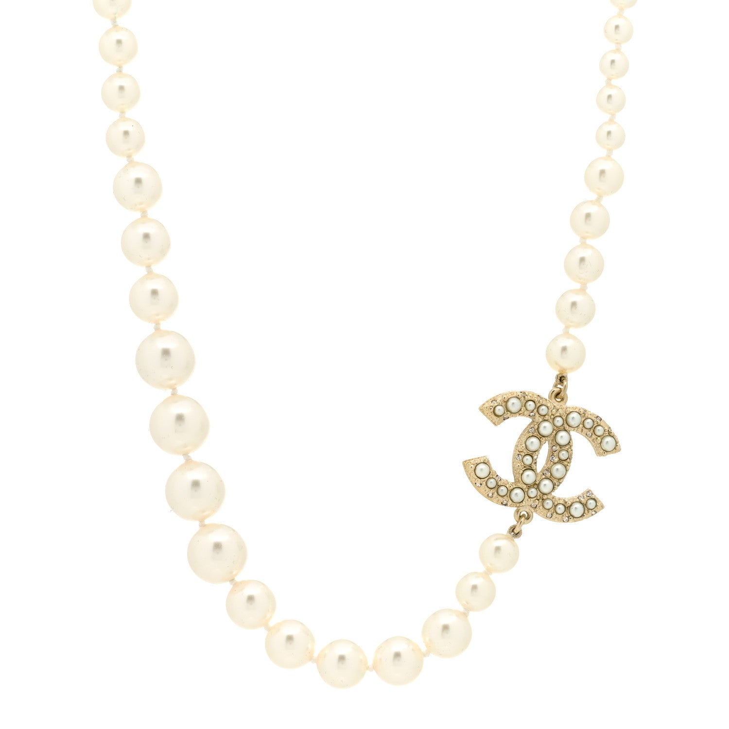 Chanel Pearl CC 100th Anniversary Necklace Light Gold 1 of 5