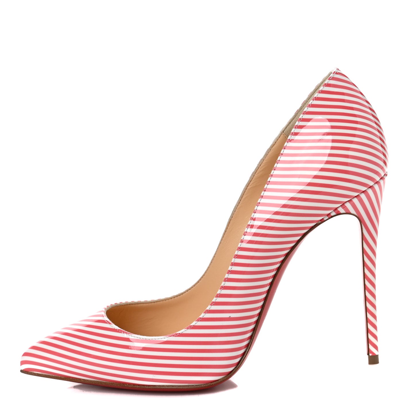 Patent Pigalle Follies Stripes 100 Pumps 37 Smoothie White