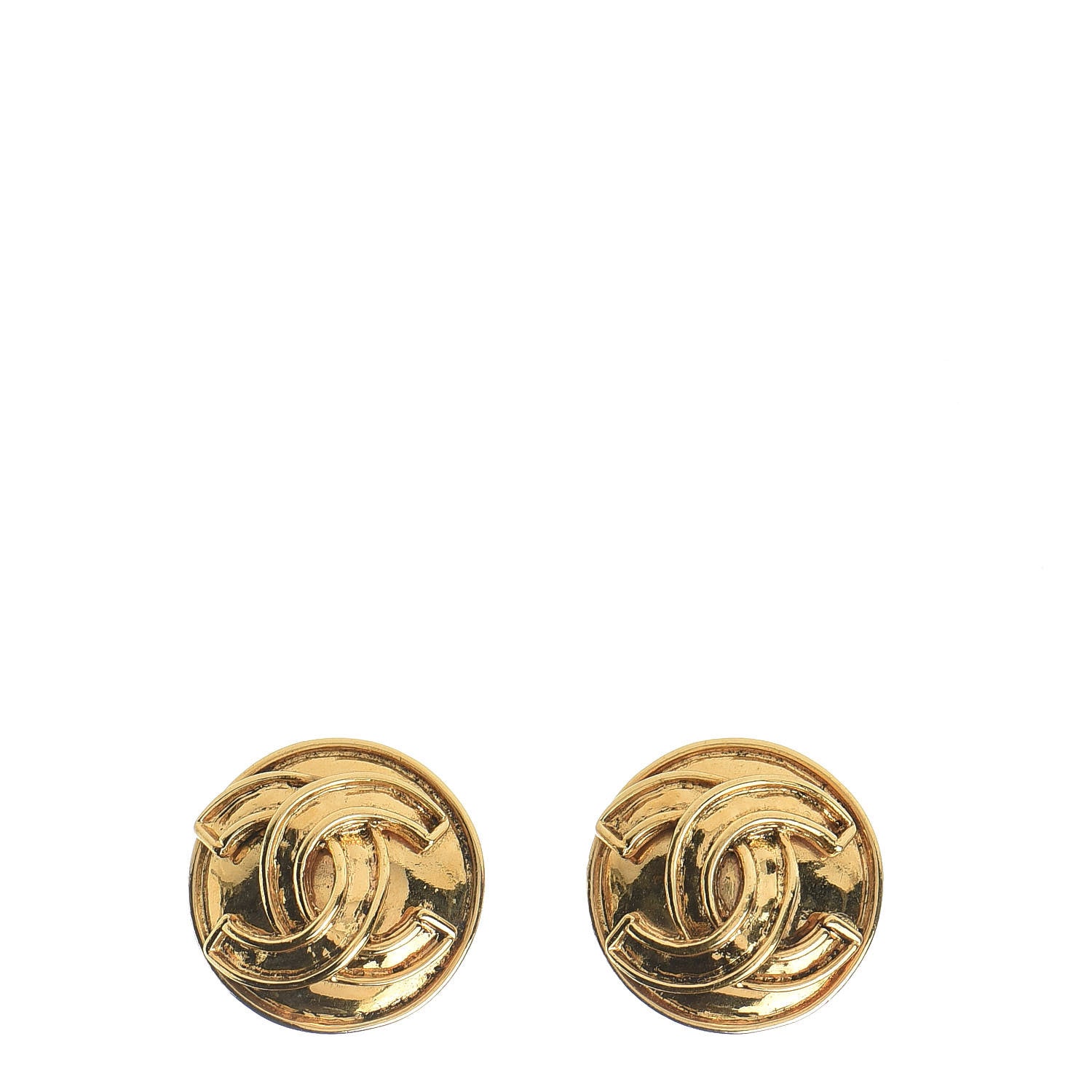 Chanel CC Clip On Earrings Gold 1 of 4
