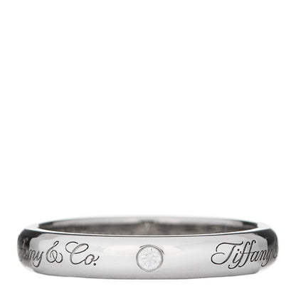 Tiffany Platinum Diamond 3mm Notes Ring 47 4.25 1 of 5