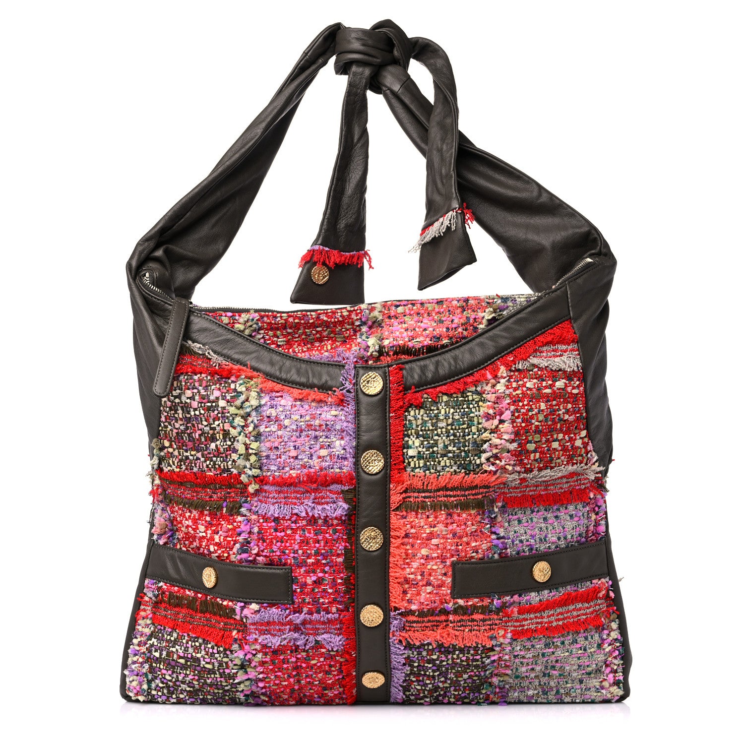 Chanel Tweed Lambskin Large Girl Bag Multicolor Khaki 1 of 9
