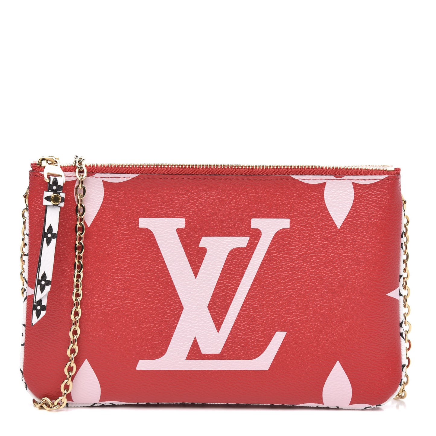 Monogram Giant Double Zip Pochette Rouge