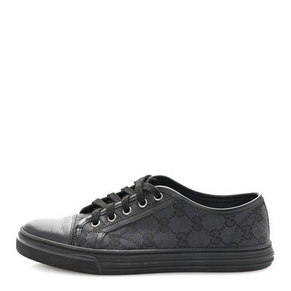 Gucci GG Monogram Calfskin Womens Low Top Sneakers 37 Piombo Black 2 of 20