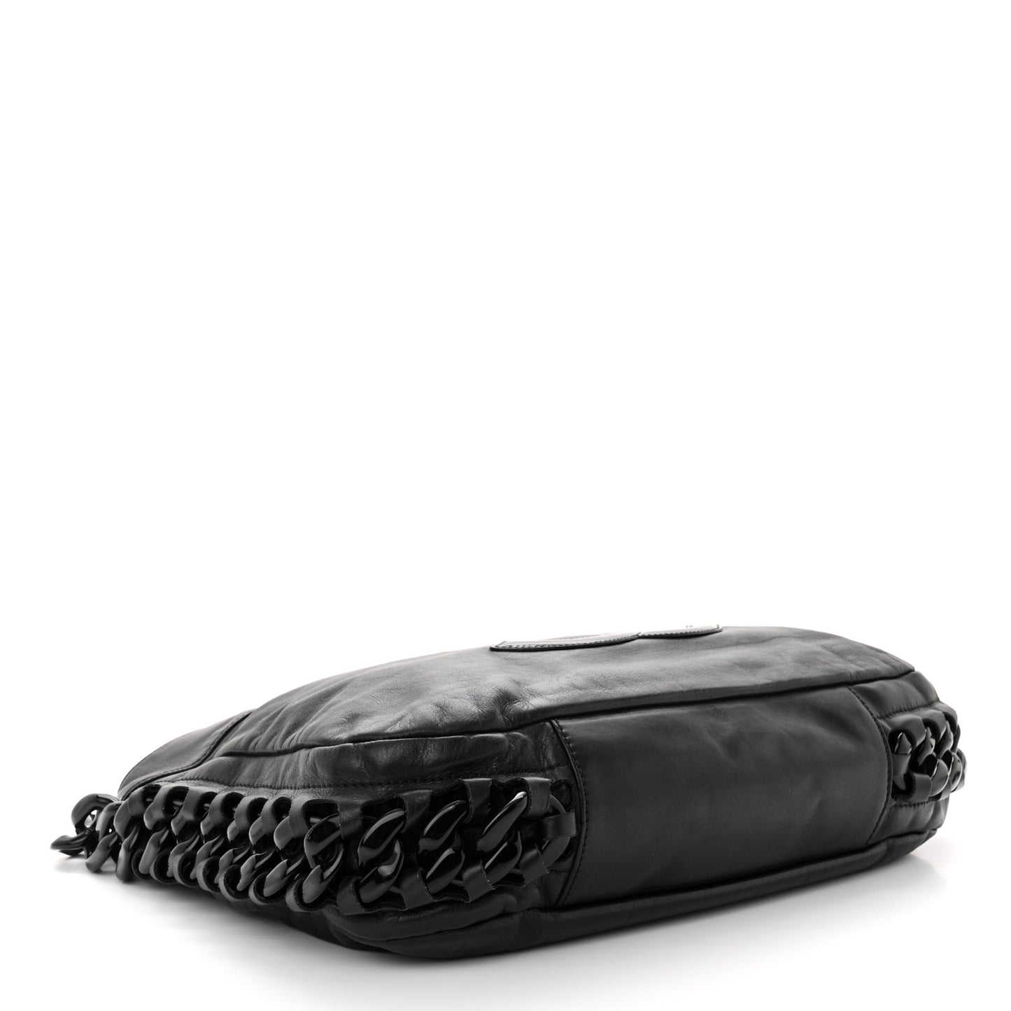 Calfskin Modern Chain Hobo Black