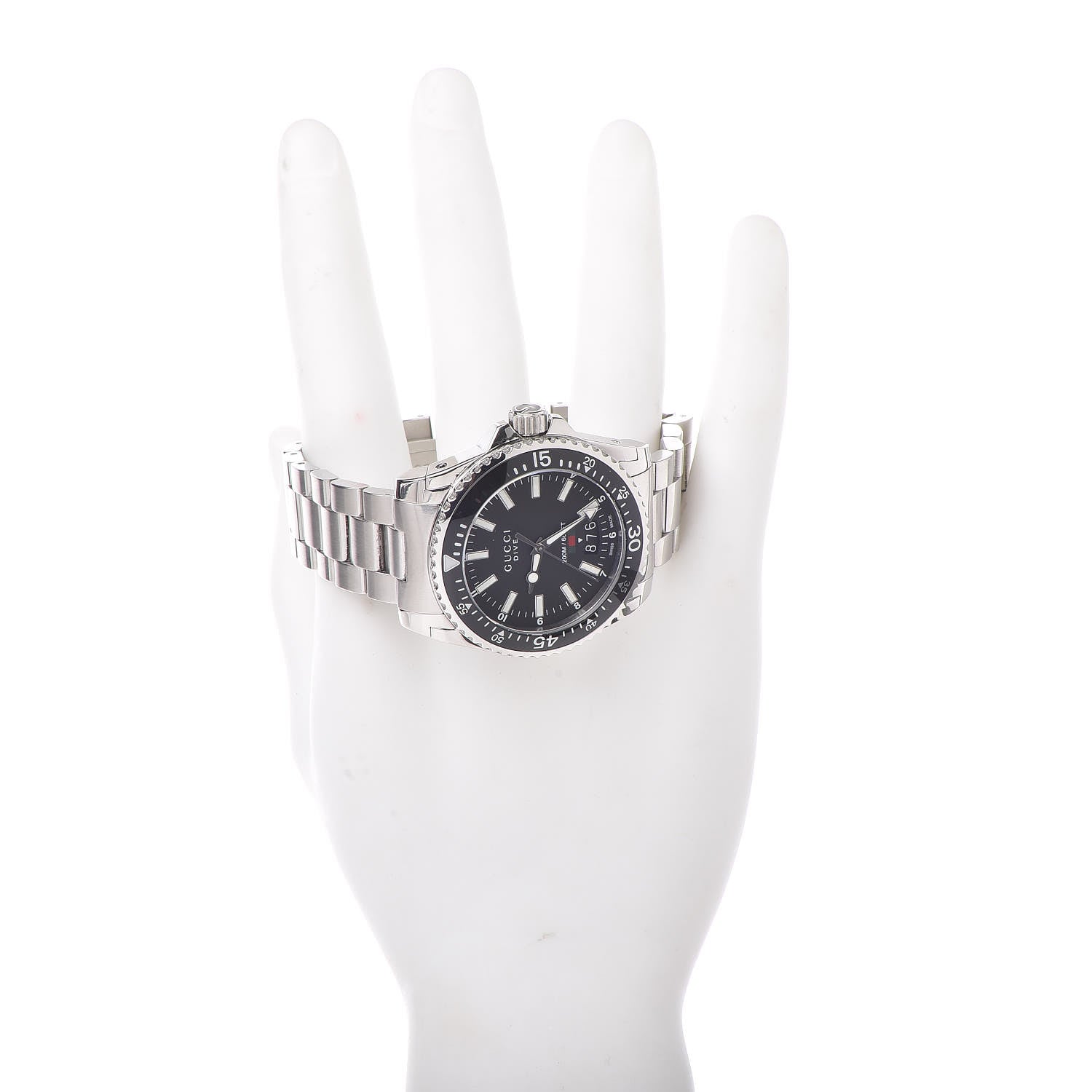 Gucci Stainless Steel 40mm Dive Quartz Watch Black 2 of 8