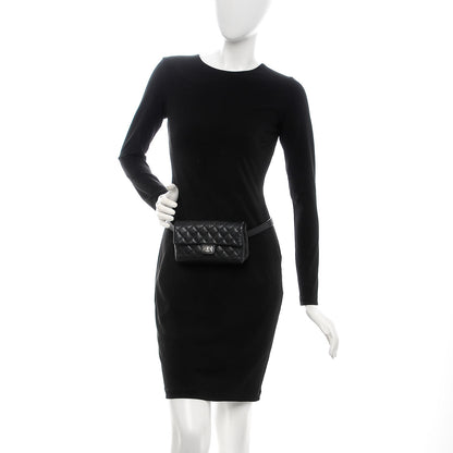 Chanel Grained Calfskin Quilted 2.55 Reissue Flap Belt Bag Clutch Black 2 of 9
