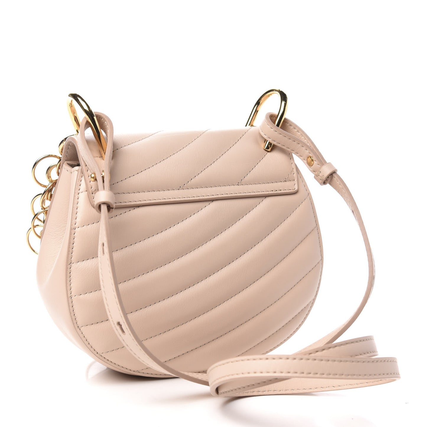 Calfskin Quilted Mini Drew Bijou Shoulder Bag Cement Pink
