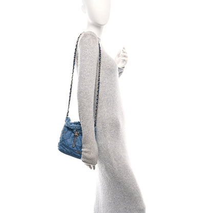 Chanel Denim Quilted Small Mood Bucket With Chain Blue Multicolor 2 of 10