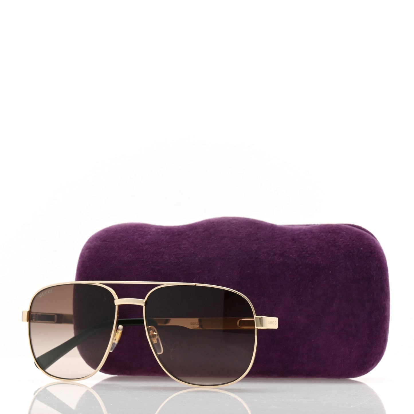 Metal Acetate Navigator Frame Sunglasses GG1223S XL Gold