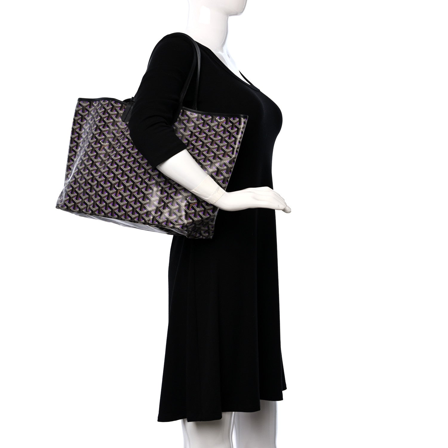 Goyard Goyardine Saint Louis Claire Voie PM Black Violet 2 of 8