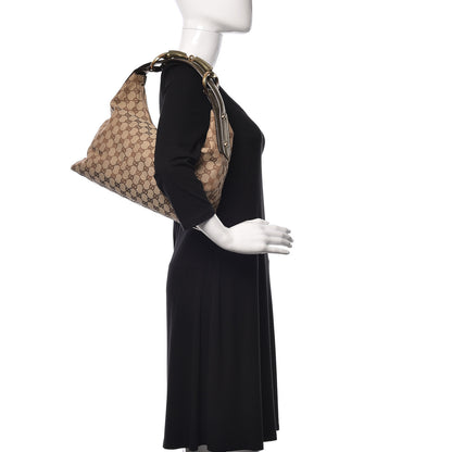 Gucci Monogram Medium Horsebit Chain Hobo Dark Brown 2 of 13