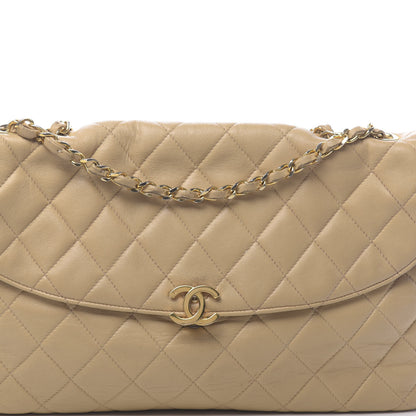 Chanel Lambskin Quilted Jumbo Single Flap Beige 13 of 27