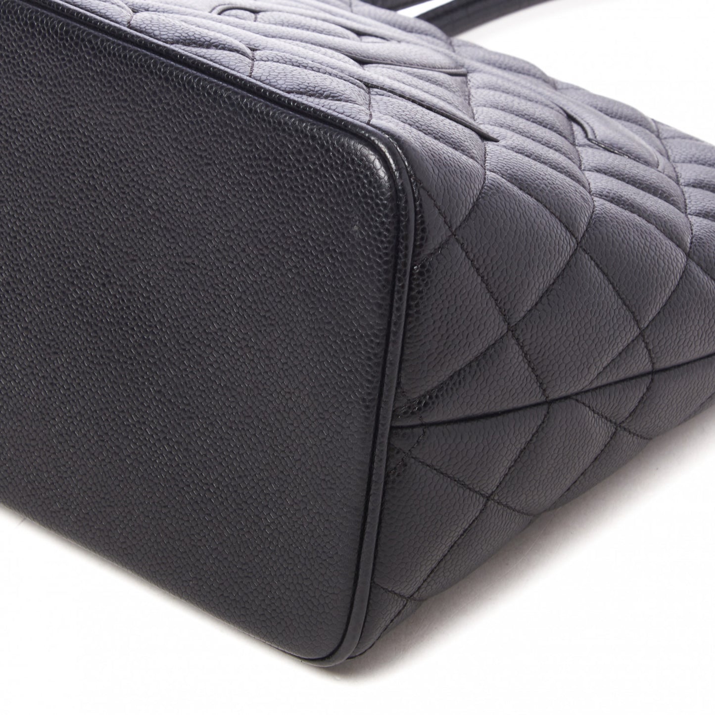 Caviar Quilted Medallion Tote Black