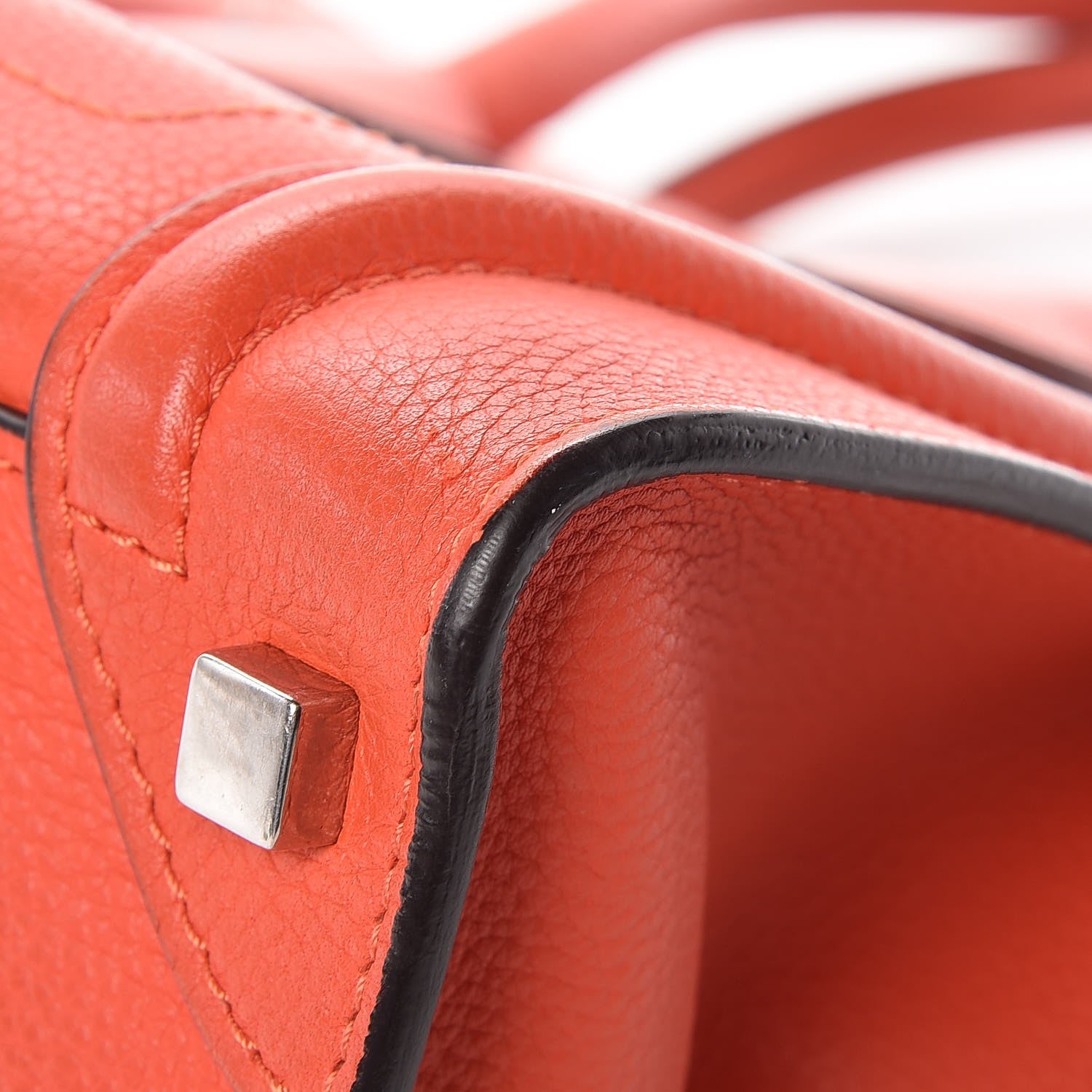 Celine Drummed Calfskin Micro Luggage Vermillion 10 of 15