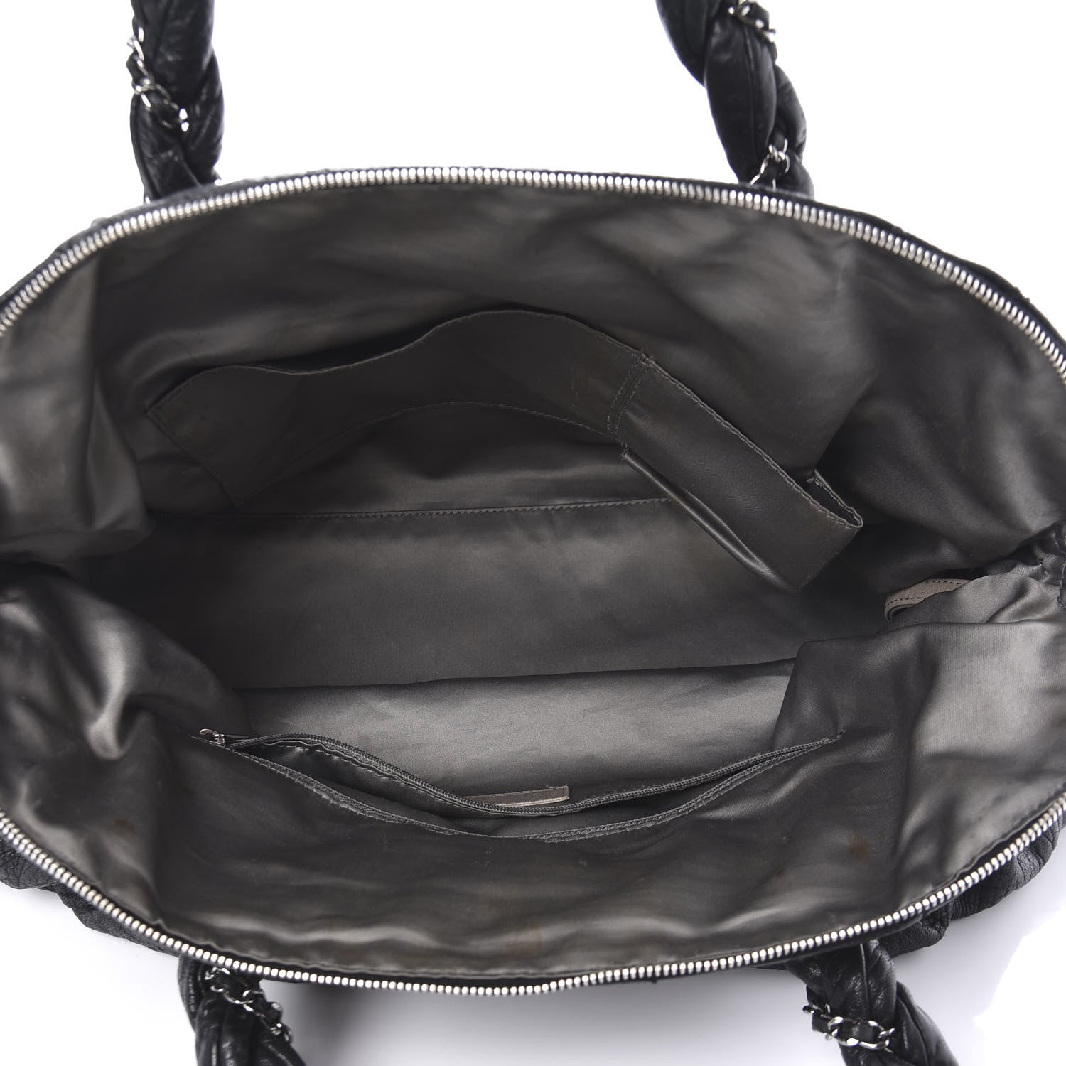 Chanel Distressed Lambskin Large Lady Braid Satchel Black 5 of 11