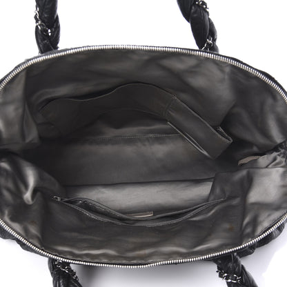 Chanel Distressed Lambskin Large Lady Braid Satchel Black 5 of 11