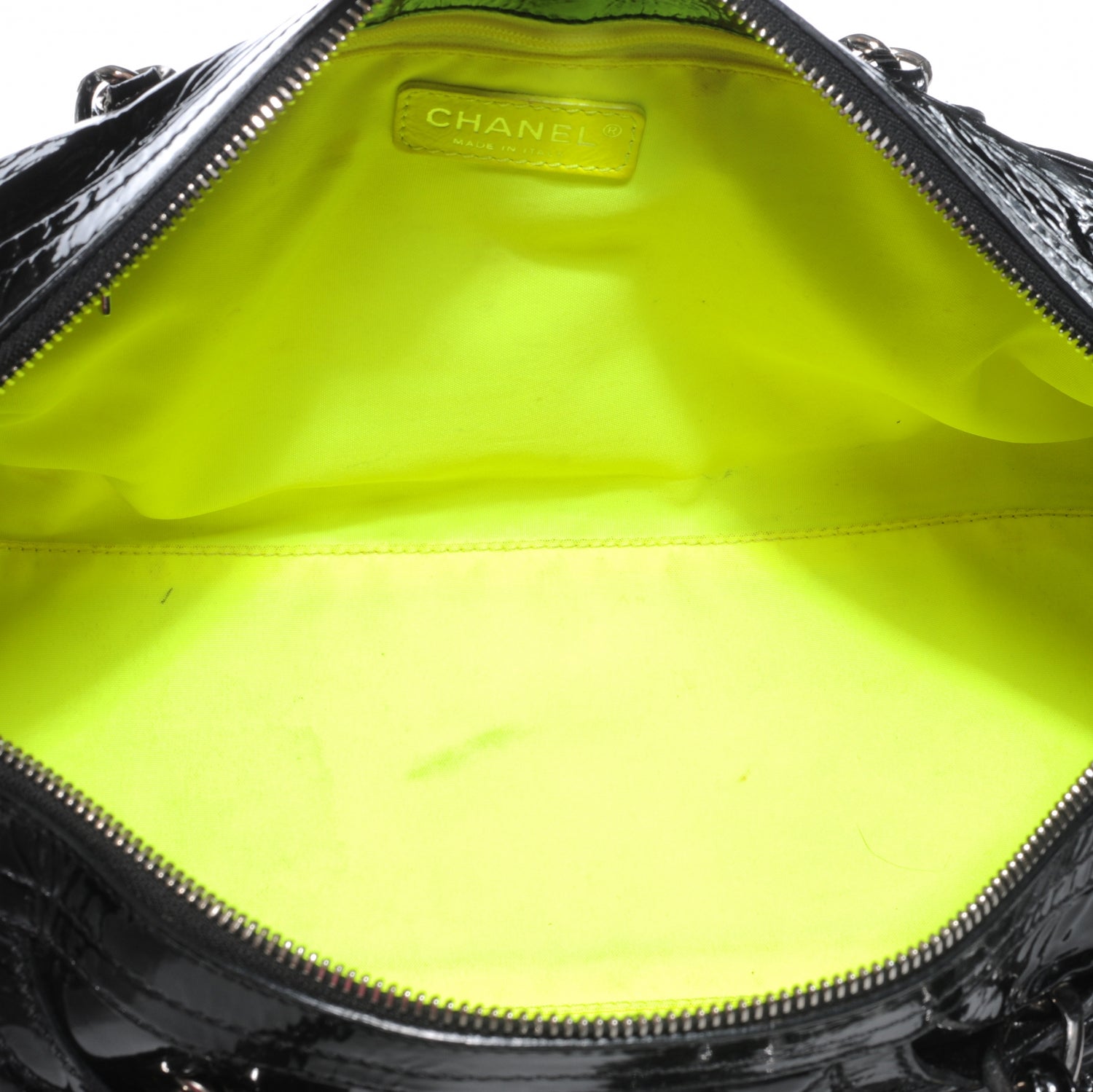 Chanel Patent Day Glo Flap Bag Black 5 of 7