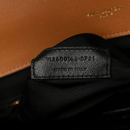 Saint Laurent Grain De Poudre Textured Mixed Matelasse Triquilt Large Monogram Satchel Dune 8 of 9