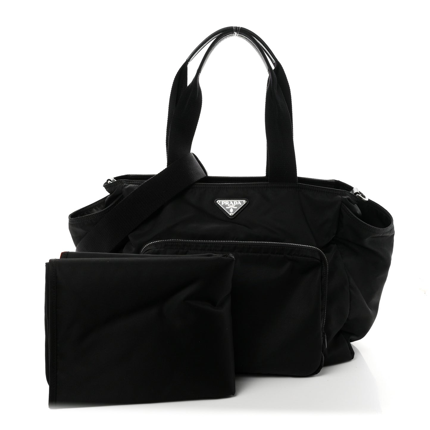 Tessuto Nylon Vela Diaper Bag Black