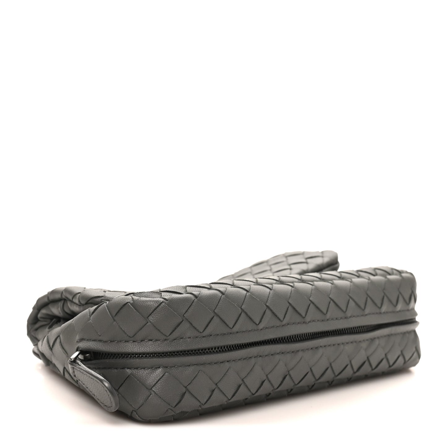 Nappa Intrecciato Small Chain Crossbody Light Grey