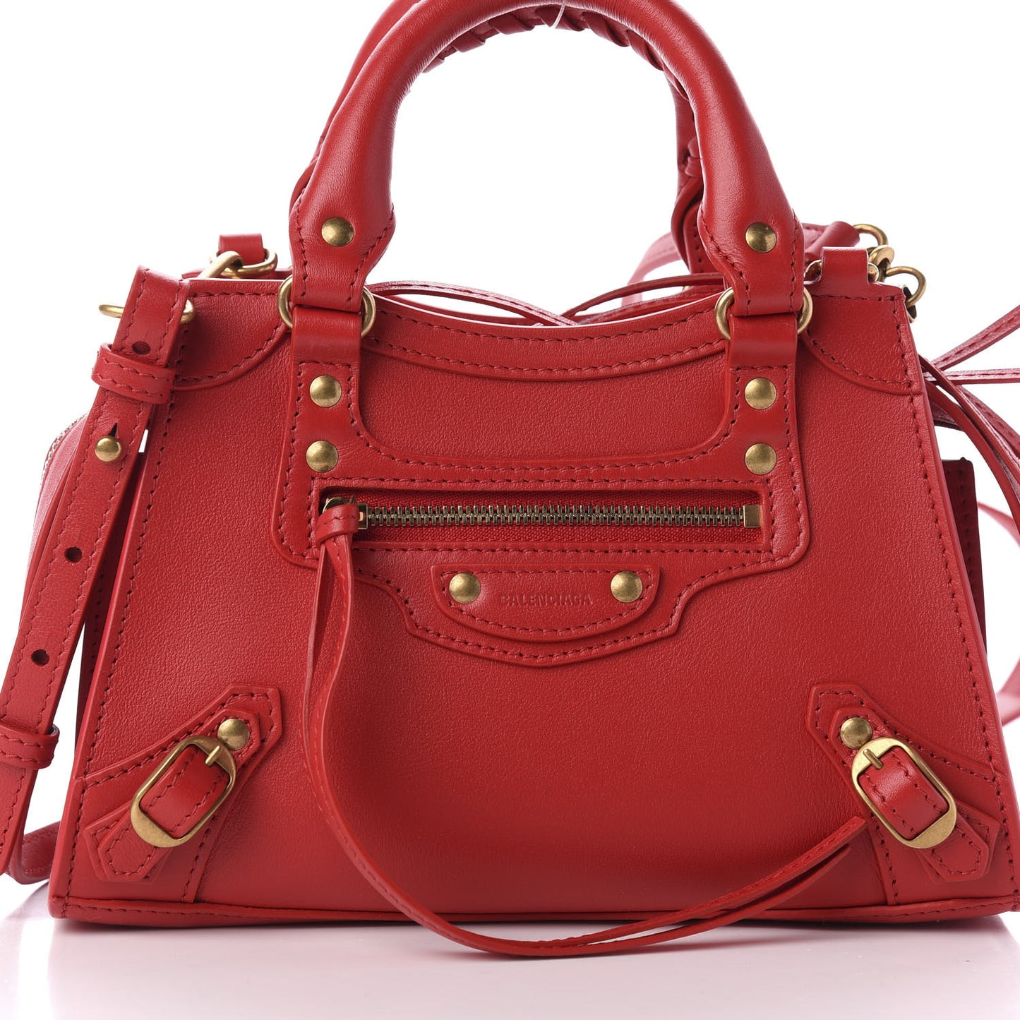 Smooth Calfskin Neo Classic Brass Hardware Mini City Red
