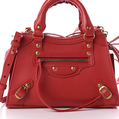 Balenciaga Smooth Calfskin Neo Classic Brass Hardware Mini City Red 9 of 9