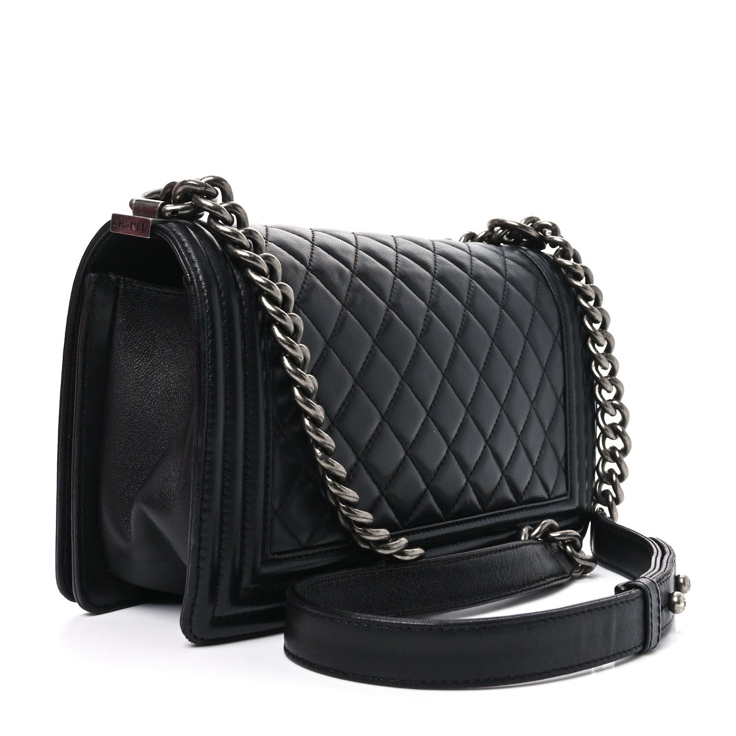 Chanel Lambskin Quilted Medium Boy Flap Black 3 of 10