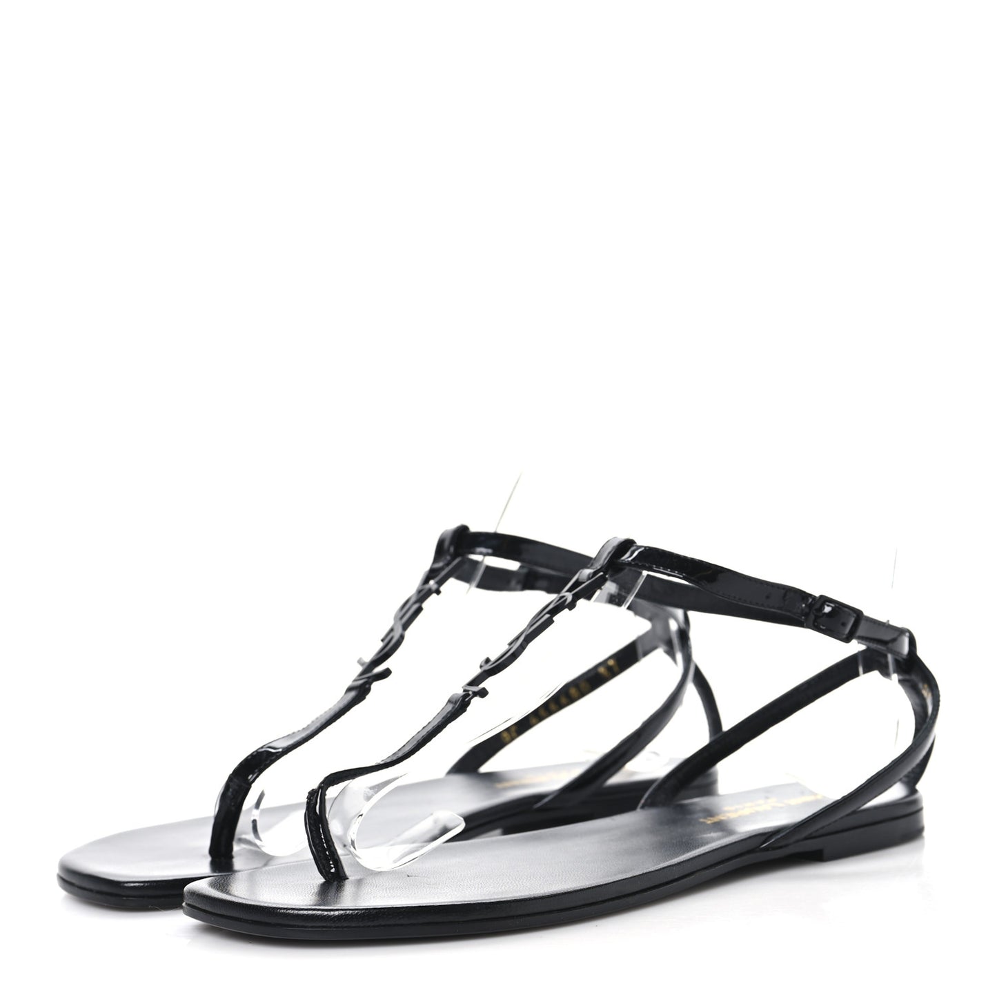 Patent Calfskin Nu Pieds 05 Sandals 37 Black