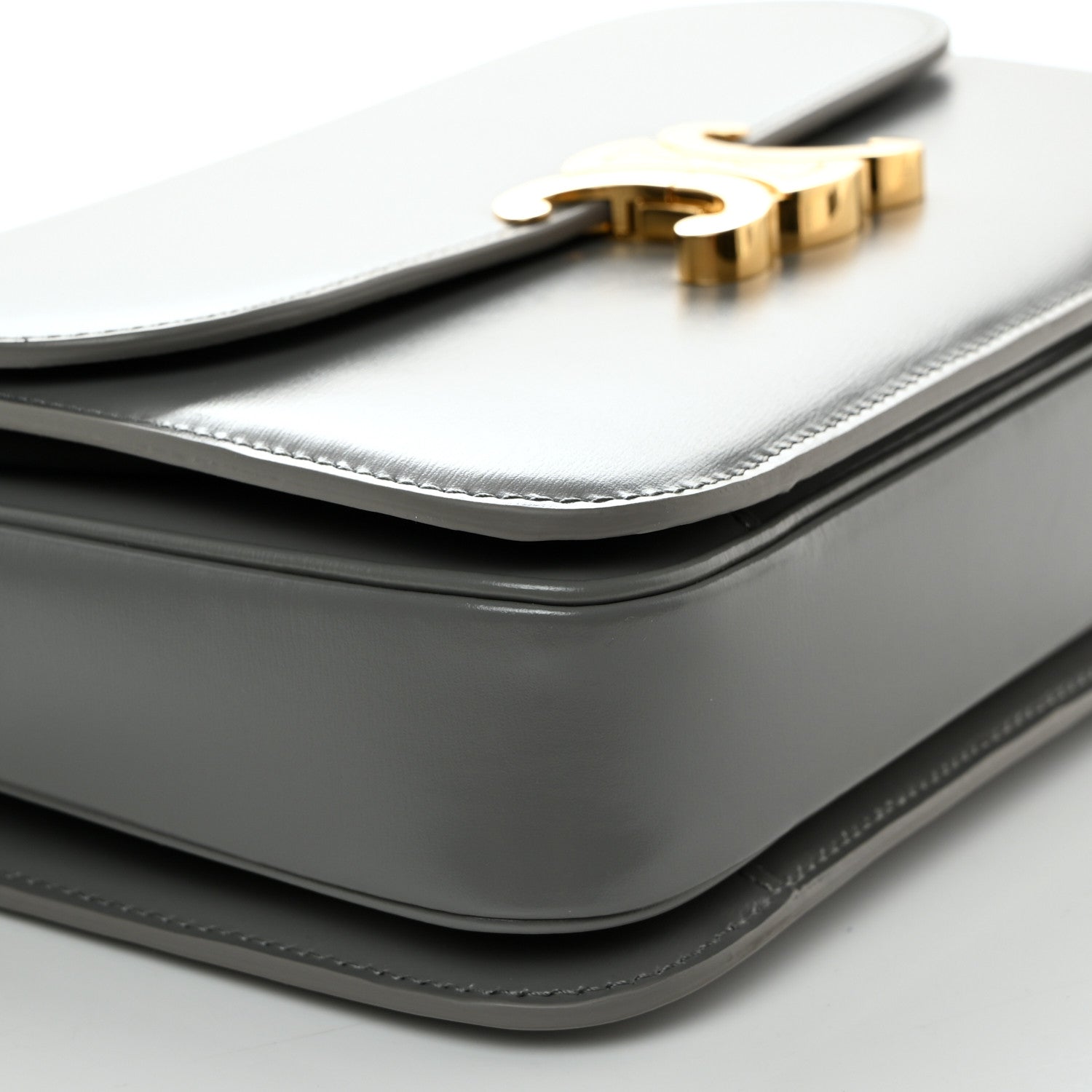 Celine Shiny Calfskin Medium Triomphe Pebble 9 of 10