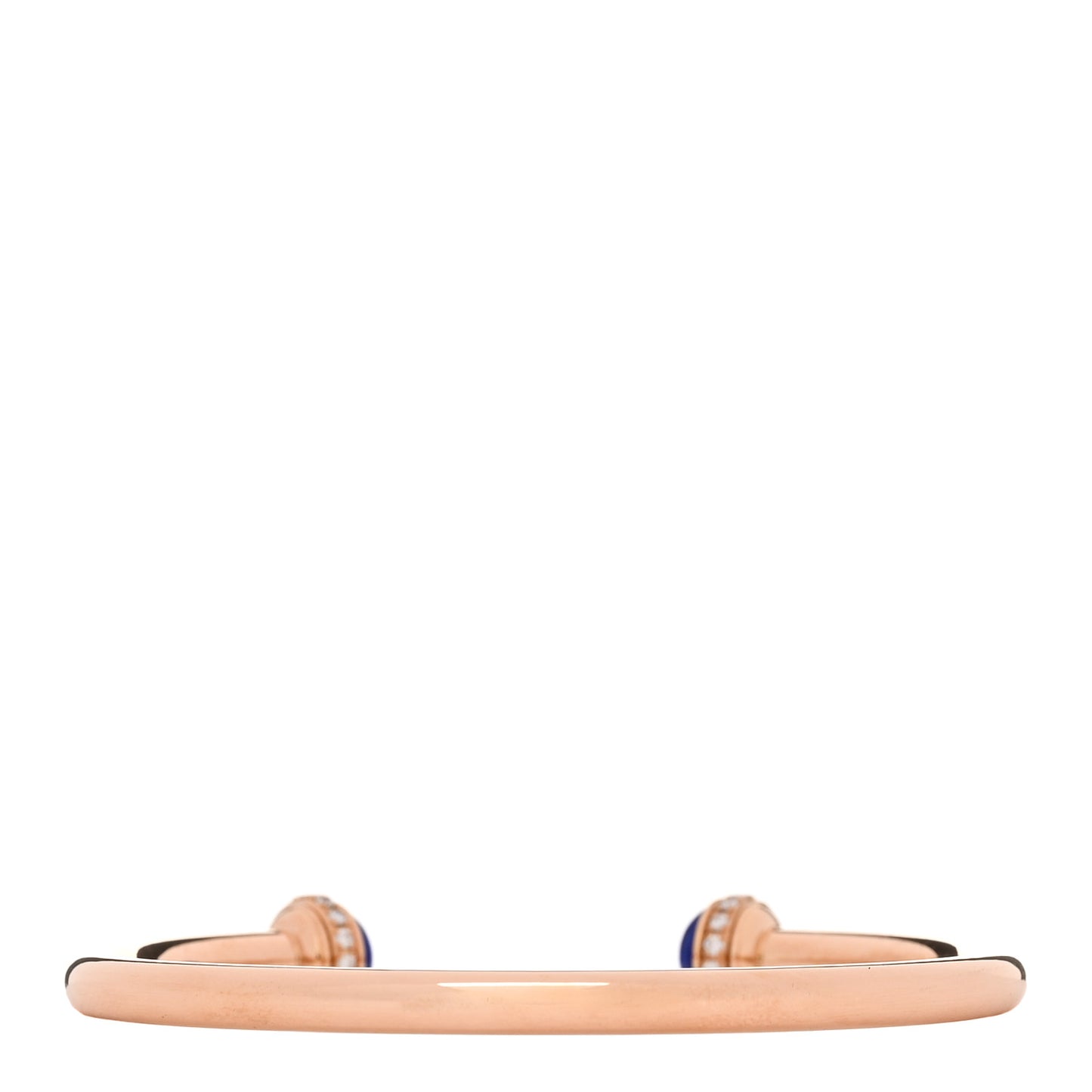 18K Rose Gold Diamond Lapis Lazuli Possession Open Bangle Bracelet