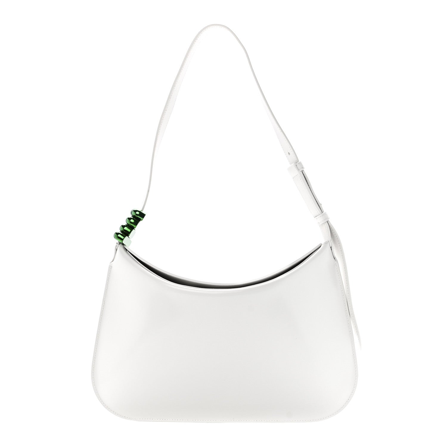 Bottega Veneta Brushed Calfskin Cradle Fold Over Shoulder Bag White Parakeet 1 of 11