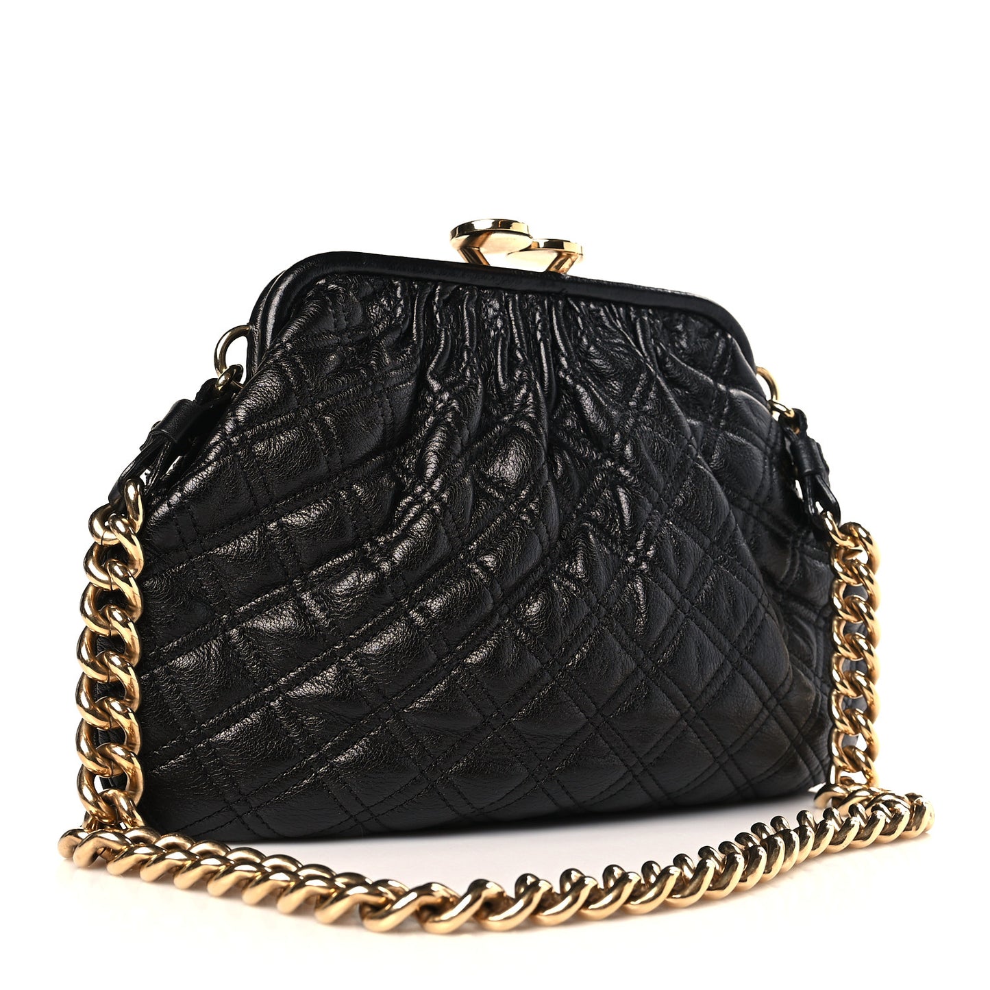 Calfskin Quilted Little Stam Black