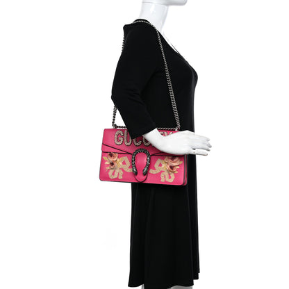 Gucci Pebbled Calfskin Embellished Guccify Small Dionysus Shoulder Bag Rosa 2 of 12