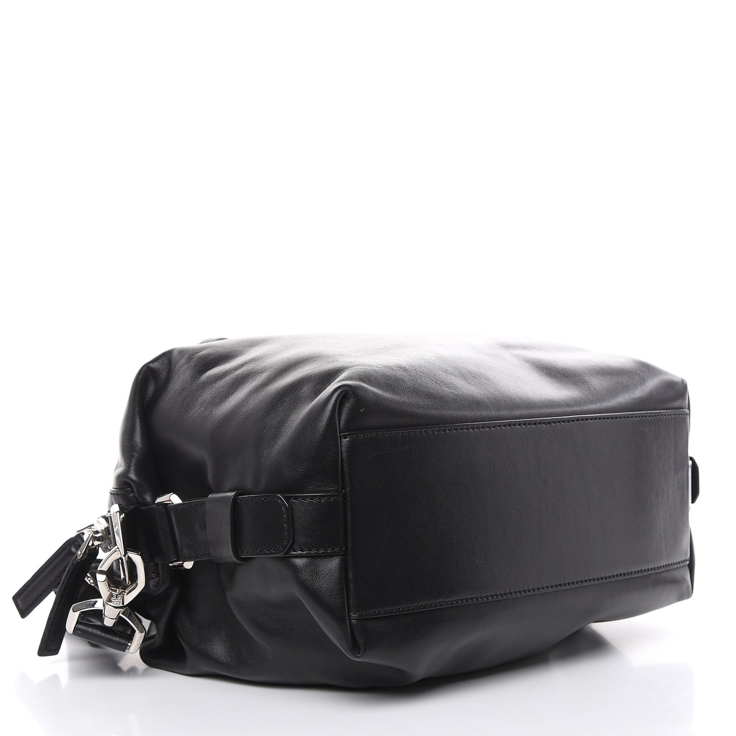 Waxed Calfskin Small Nightingale Logo Strap Black