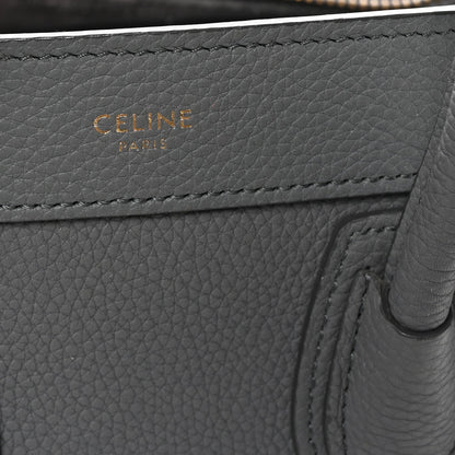 Celine Drummed Calfskin Nano Luggage Kohl 6 of 11
