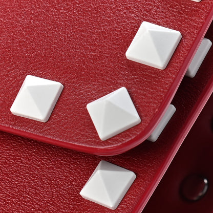 Valentino Garavani Vitello Colorblock Medium Free Rockstud Flip Lock Crossbody Bag Rosso Valentino Optic White 5 of 13