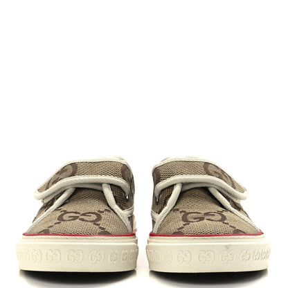 Gucci Monogram Jumbo GG Web Womens 1977 Tennis Velcro Strap Sneakers 36 Camel Ebony Mystic White 2 of 8
